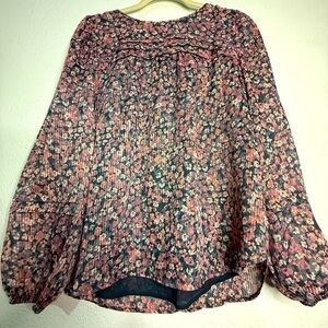 LOFT Floral Print Women's Bohemian Top, Lined. Sz S. NWT.